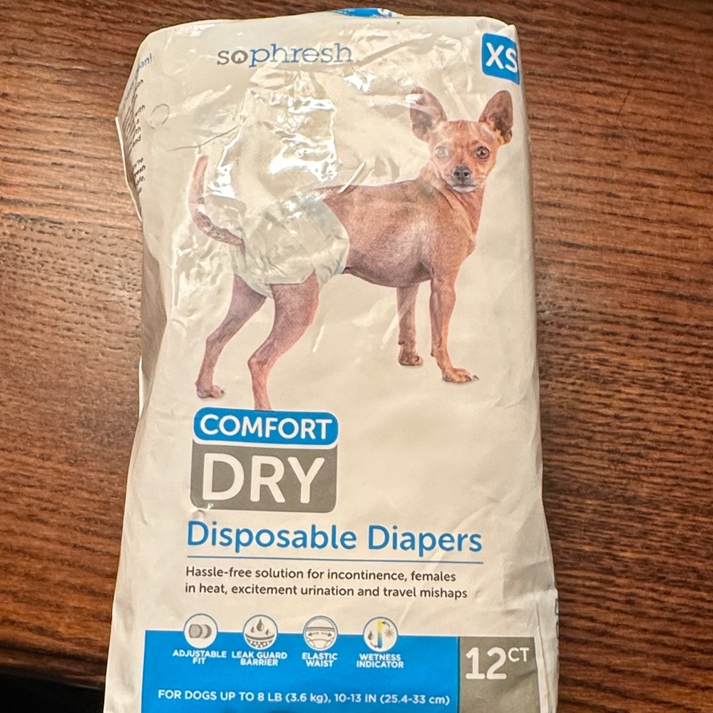 Sophresh Comfort Dry Disposable Dog Diapers XS